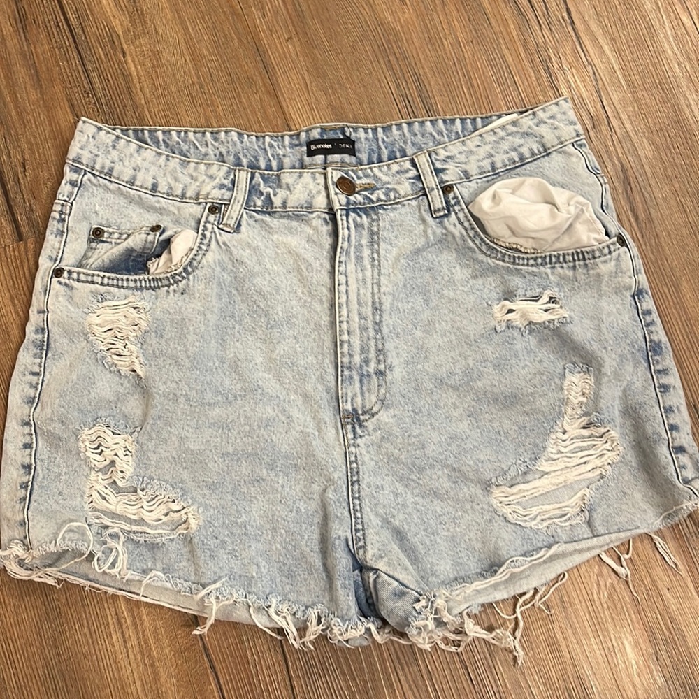 High waisted denim shorts